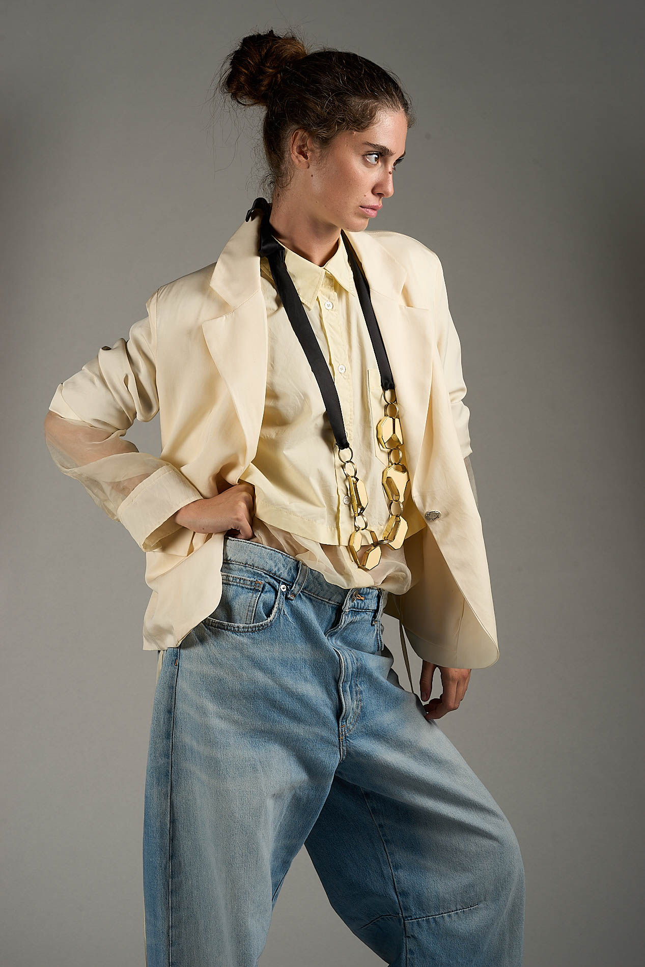 DANIELE BASTA LEATHER AND SILVER JACKET 